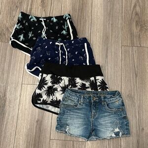 Size 10 set of girls justice shorts